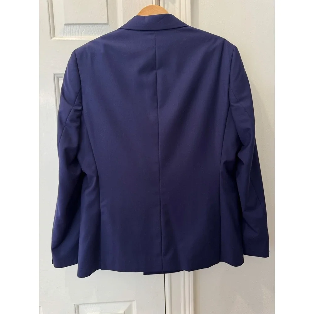 Porto Filo Mens Slim Fit Double Breasted Blazer Blue 40R S027D Designed in Italy